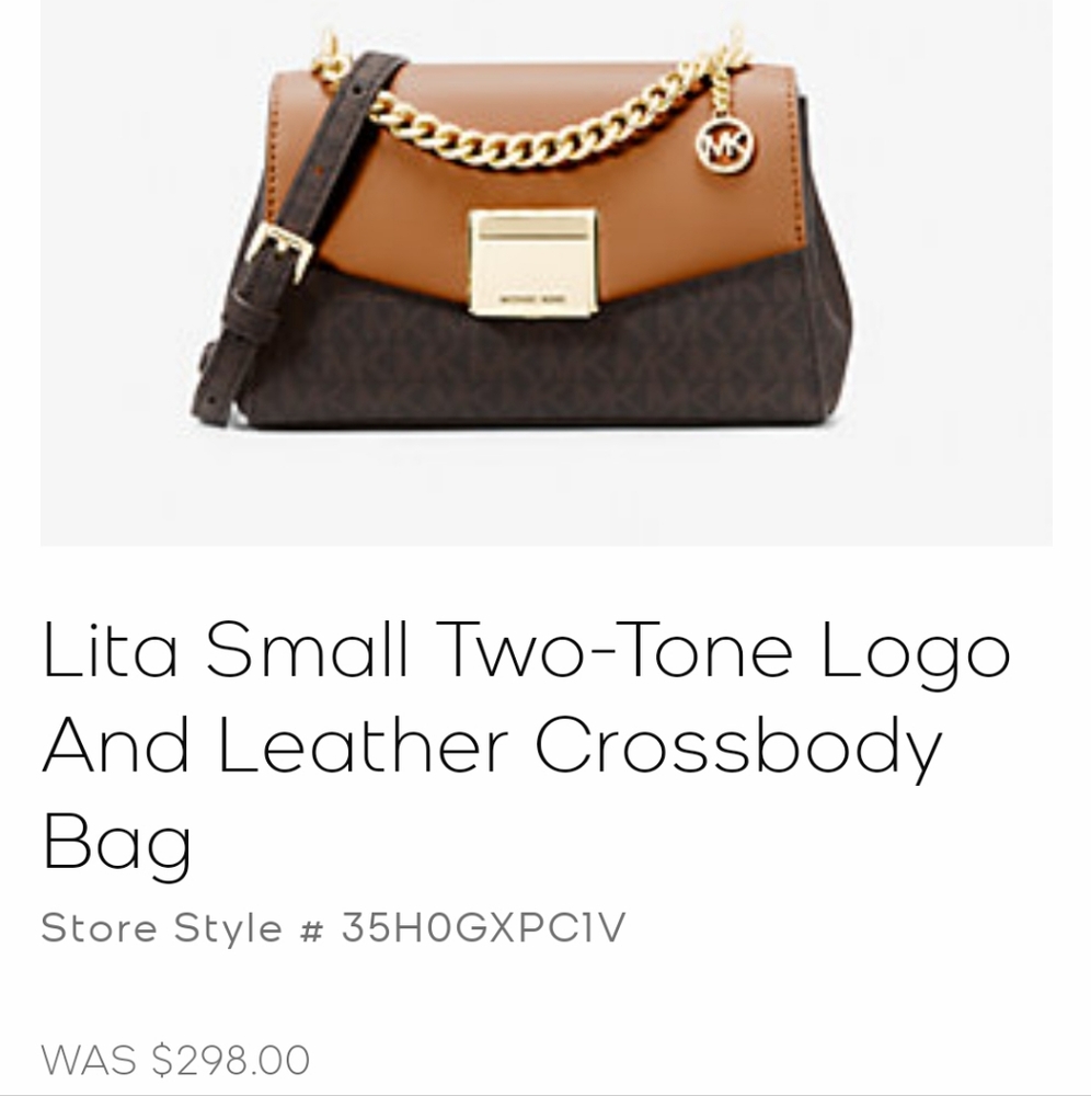 Michael Kors Two Tone Logo Cross Body Bag